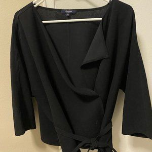 Madewell black wrap top w/ tie